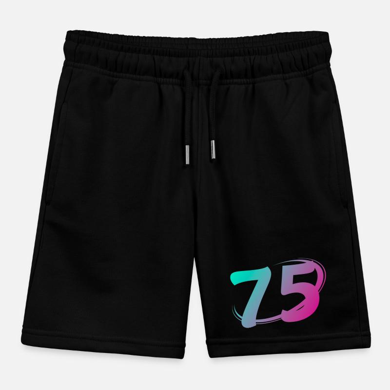 Number 75 multicolor Kids Organic Sweat Shorts by Stanley/Stella