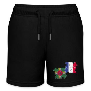 Dominica France Vintage Flag Dominican - Kids Organic Sweat Shorts by Stanley/Stella - black - Front
