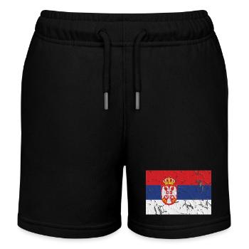 Serbia - Kids Organic Sweat Shorts by Stanley/Stella - black - Front