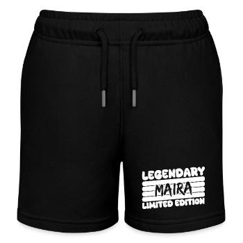 Name Maira - Kids Organic Sweat Shorts by Stanley/Stella - black - Front