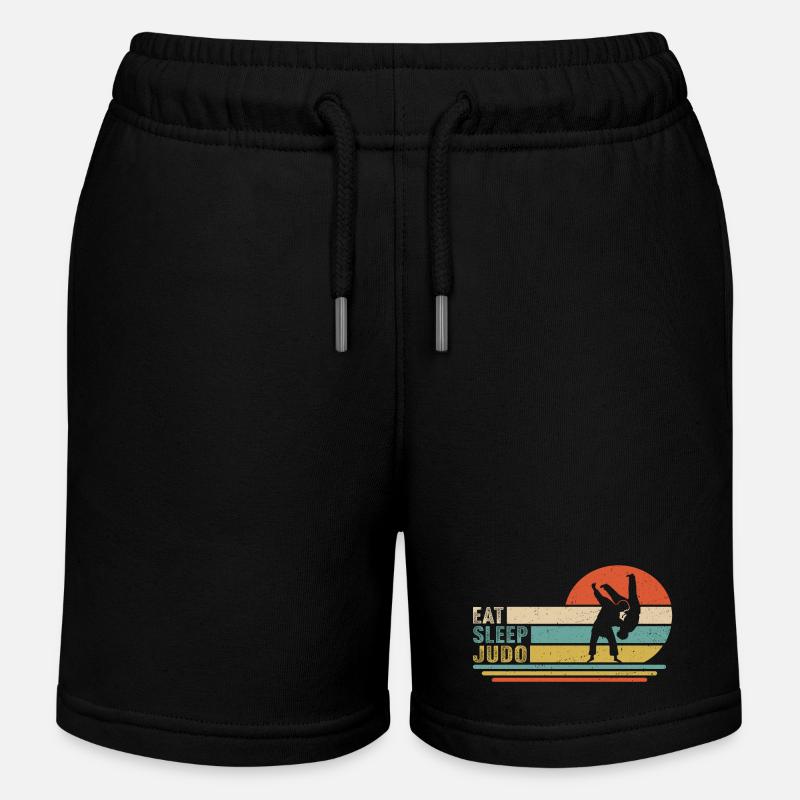 Manger Dormir judo - Short de jogging enfant bio Stanley/Stella - noir