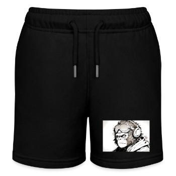 Singe cool dans un style futuriste - Short de jogging enfant bio Stanley/Stella - noir - Devant
