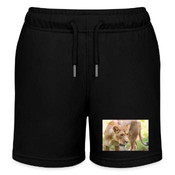 Löwin Löwin Panthera leo - Kinder Organic Joggingshorts Mini Bolter von Stanley/Stella - Schwarz - Vorne