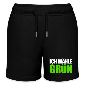 I choose green - Kids Organic Sweat Shorts by Stanley/Stella - black - Front