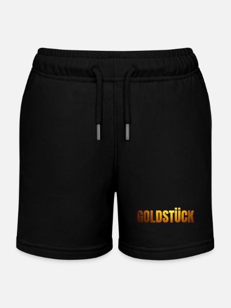 goldene Schrift GOLDSTÜCK - Kinder Organic Joggingshorts Mini Bolter von Stanley/Stella - Schwarz