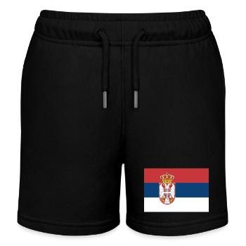 Serbie - Short de jogging enfant bio Stanley/Stella - noir - Devant