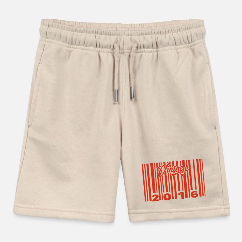 vintage 2016 né en 2016 9 ans bar code anniversair Short de jogging enfant bio Stanley/Stella
