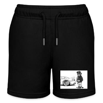 Tuner Dachshund - Kids Organic Sweat Shorts by Stanley/Stella - black - Front