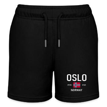 Oslo - Norvège - Coordonnées - Drapeau - Short de jogging enfant bio Stanley/Stella - noir - Devant