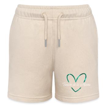 Glitzer Grünes Herz Braut Zeuge - Kinder Organic Joggingshorts Mini Bolter von Stanley/Stella - Natur - Vorne