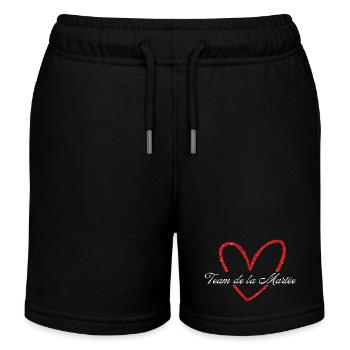 Rotes Herz Glitzer Braut Team - Kinder Organic Joggingshorts Mini Bolter von Stanley/Stella - Schwarz - Vorne