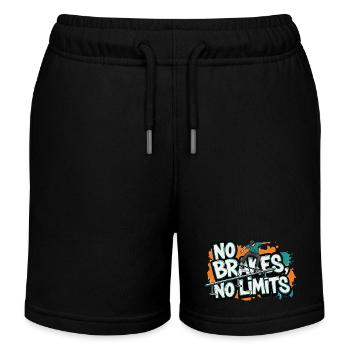 Pas de freins, pas de limites Skater urbain Street Fashion - Short de jogging enfant bio Stanley/Stella - noir - Devant
