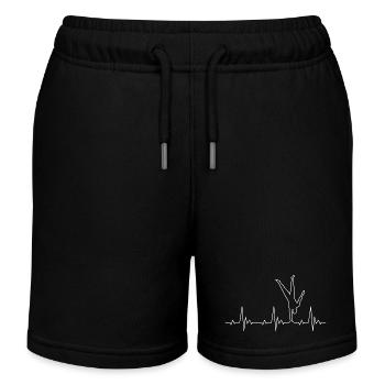 Calisthenics Herzschlag Handstand Heartbeat - Kinder Organic Joggingshorts Mini Bolter von Stanley/Stella - Schwarz - Vorne