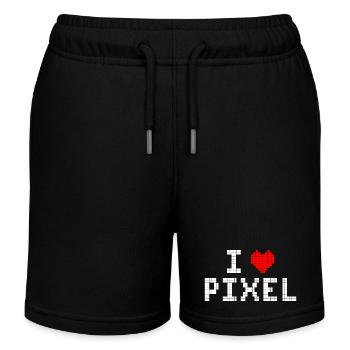 Ich liebe Pixel - Kinder Organic Joggingshorts Mini Bolter von Stanley/Stella - Schwarz - Vorne