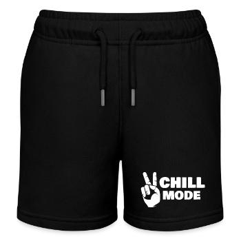 Chill Mode Relaxation Relaxing Symbol Peace Sign - Kids Organic Sweat Shorts by Stanley/Stella - black - Front