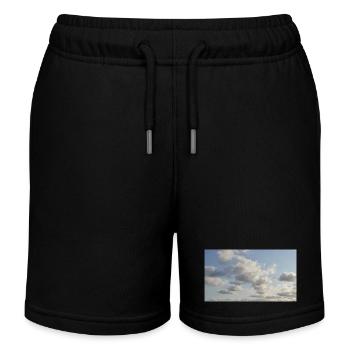Sky Soft Clouds - Kids Organic Sweat Shorts by Stanley/Stella - black - Front