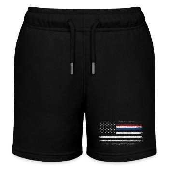 Drapeau américain robuste avec accent bleu - Short de jogging enfant bio Stanley/Stella - noir - Devant