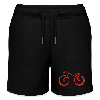 Rotes minimalistisches Fahrrad - Kinder Organic Joggingshorts Mini Bolter von Stanley/Stella - Schwarz - Vorne