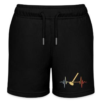 Retro Saugglocke Pulsschlag - Kinder Organic Joggingshorts Mini Bolter von Stanley/Stella - Schwarz - Vorne