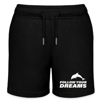 FOLLOW YOUR DREAMS - Kinder Organic Joggingshorts Mini Bolter von Stanley/Stella - Schwarz - Vorne