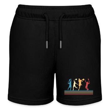 Retro-Tennis - Kinder Organic Joggingshorts Mini Bolter von Stanley/Stella - Schwarz - Vorne