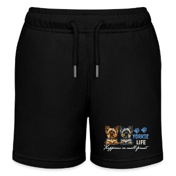 Yorkie puppys - Kids Organic Sweat Shorts by Stanley/Stella - black - Front