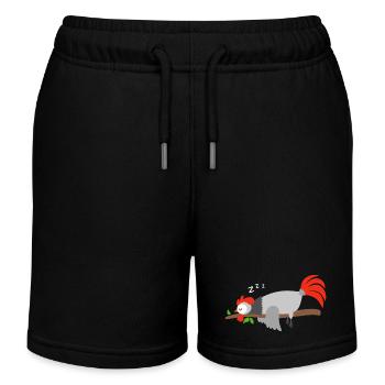 Gute Nacht Hahn Design Shirt - Kinder Organic Joggingshorts Mini Bolter von Stanley/Stella - Schwarz - Vorne