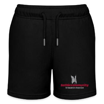 Logo_mit_Engel_und_Beschreibung - Kinder Organic Joggingshorts Mini Bolter von Stanley/Stella - Schwarz - Vorne