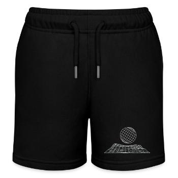 Futuristic Grid Globe Design - Kids Organic Sweat Shorts by Stanley/Stella - black - Front