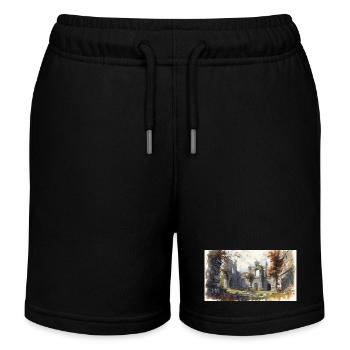 Ruines d'automne en aquarelle - Short de jogging enfant bio Stanley/Stella - noir - Devant