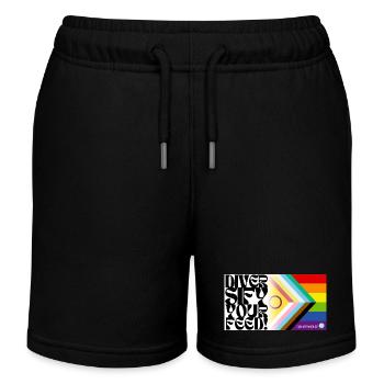 🌈♿ Fierté et handicap – y compris le drapeau - Short de jogging enfant bio Stanley/Stella - noir - Devant