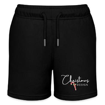 Klassisches Weihnachtsmotiv weiss | Zuckerstange - Kinder Organic Joggingshorts Mini Bolter von Stanley/Stella - Schwarz - Vorne