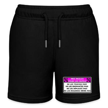 Mes règles pour les outils - Short de jogging enfant bio Stanley/Stella - noir - Devant
