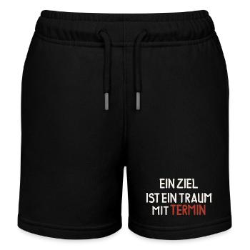 Ein Ziel ist ein Traum mit Termin - Kinder Organic Joggingshorts Mini Bolter von Stanley/Stella - Schwarz - Vorne