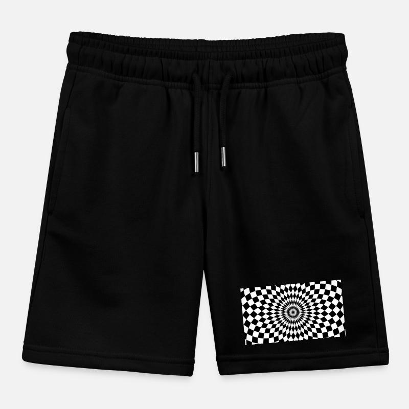 Optische Vortex-Checker-Illusion Kinder Organic Joggingshorts Mini Bolter von Stanley/Stella
