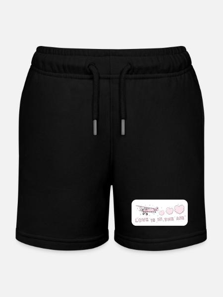 Love is in the air Amour Aérien Rose Vintage - Short de jogging enfant bio Stanley/Stella - noir