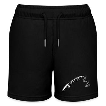 Fishing Rod Fishing - Kids Organic Sweat Shorts by Stanley/Stella - black - Front