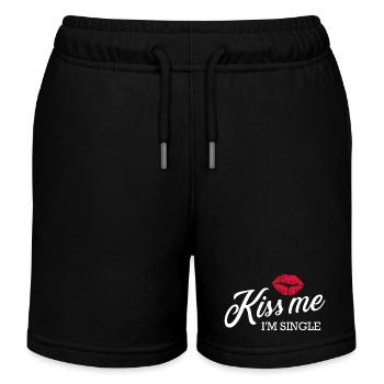 Küss mich, ich bin Single Lippenstift Küss Tee - Kinder Organic Joggingshorts Mini Bolter von Stanley/Stella - Schwarz - Vorne