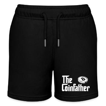 Coinfather Crypto Bitcoin Hodl Blockchain Parody - Kids Organic Sweat Shorts by Stanley/Stella - black - Front