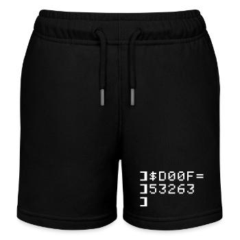 DOOF 8-Bit Code Nerd Pixel Terminal Retro - Kinder Organic Joggingshorts Mini Bolter von Stanley/Stella - Schwarz - Vorne