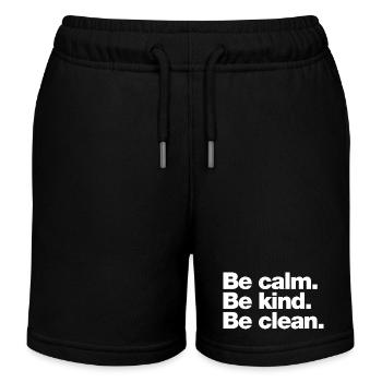 Calme. Sois gentil. Sois propre - Short de jogging enfant bio Stanley/Stella - noir - Devant