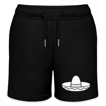Sombrero Fiesta Muster auf Shirt - Kinder Organic Joggingshorts Mini Bolter von Stanley/Stella - Schwarz - Vorne