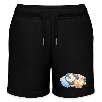 Pinguin Schlafen - Kinder Organic Joggingshorts Mini Bolter von Stanley/Stella - Schwarz - Vorne