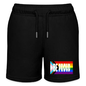 Be Proud Pride Flag Text - Kinder Organic Joggingshorts Mini Bolter von Stanley/Stella - Schwarz - Vorne