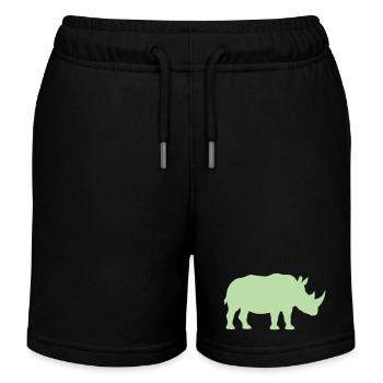 Silhouette de rhinocéros vert pastel - Short de jogging enfant bio Stanley/Stella - noir - Devant