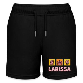 Larissa as a birthday cake - Kids Organic Sweat Shorts by Stanley/Stella - black - Front