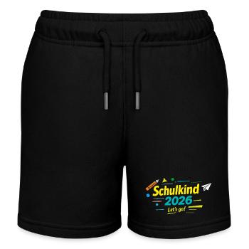 Schulkind 2026 - Endlich gehts los - Kinder Organic Joggingshorts Mini Bolter von Stanley/Stella - Schwarz - Vorne