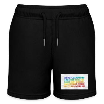 Flaschenpfand als Säule des Systems - Kinder Organic Joggingshorts Mini Bolter von Stanley/Stella - Schwarz - Vorne