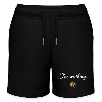 I'm walking | Way of St. James, Pilgrims, Santiago - Kids Organic Sweat Shorts by Stanley/Stella - black - Front