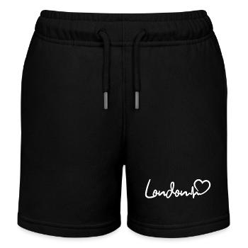 Londres Heartbeat - Short de jogging enfant bio Stanley/Stella - noir - Devant
